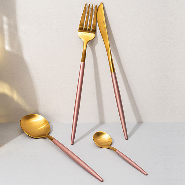 Ложка чайная «Стил Пинк Голд Мэтт»;сталь нерж.;,L=13,B=3см;золотой,розов.