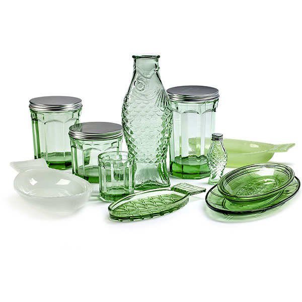 Банка круглая с крышкой «Фиш&Фиш»;стекло;0,75л;D=11,H=11,5см;зелен.