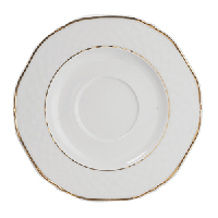 Блюдце «Афродита»;фарфор;D=130,H=15мм;белый,золотой