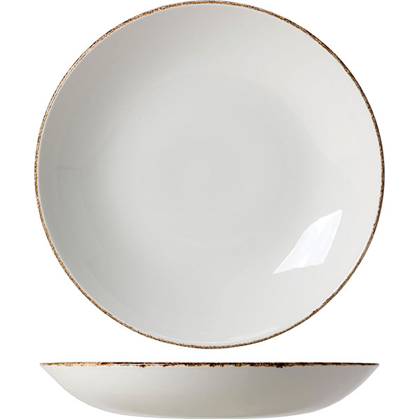Тарелка «Браун Дэппл» мелкая;фарфор;D=30,H=2см;белый,коричнев.