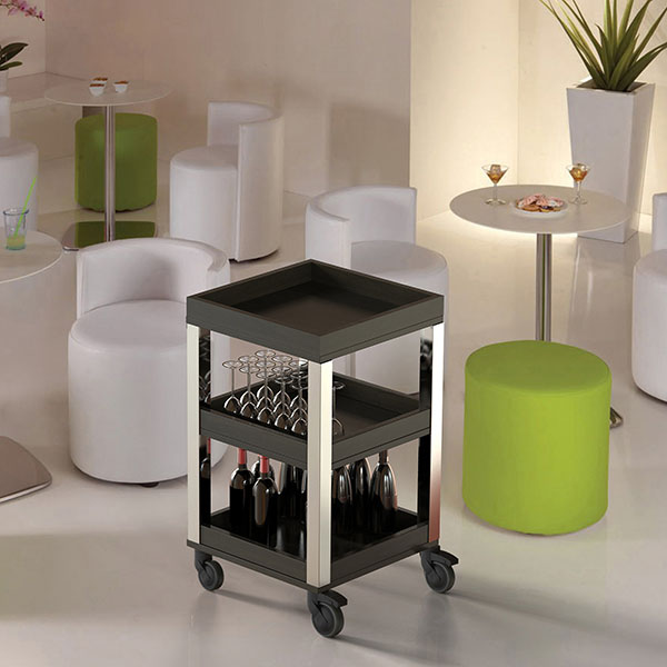 Тележка сервировочная 3 яруса для напитков;мдф;,H=94,L=50,B=50см;венге