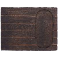 Поднос на 2 чаши «Поле» темный дуб;,H=3,L=26,B=18см