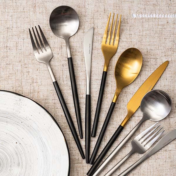 Вилка столовая «Стил Блэк Сильвер Мэтт»;сталь нерж.;,L=220,B=27мм;черный,серебрист.