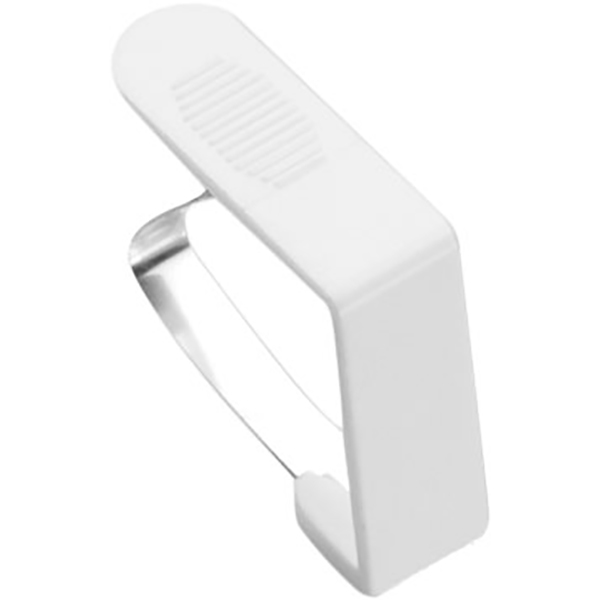 Зажим д/скатерти;пластик,нерж.;,L=46,B=51мм;белый,серебрян.