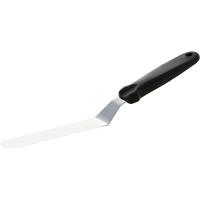 Лопатка кухонная изогнутая;сталь нерж.,пластик;,L=133/155,B=32мм;металлич.,черный