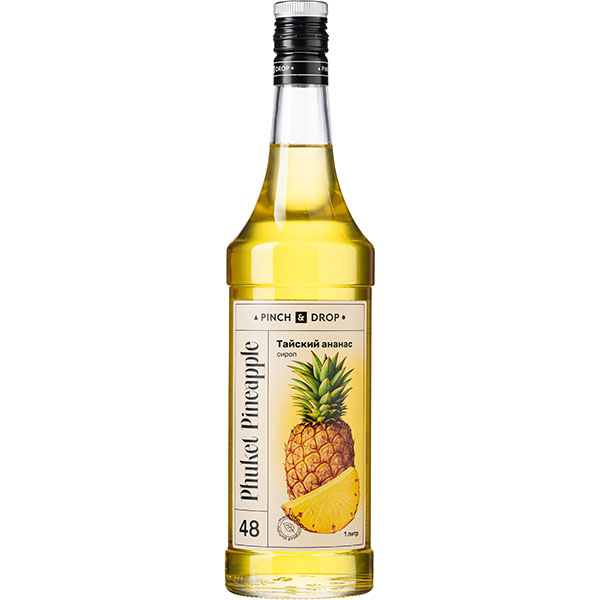 Сироп «Тайский Ананас» «Pinch&Drop»;стекло;1л;D=85,H=310мм;желт.