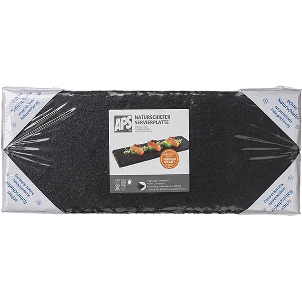 Блюдо для подачи;сланец натур.;,H=5,L=300,B=120мм;черный