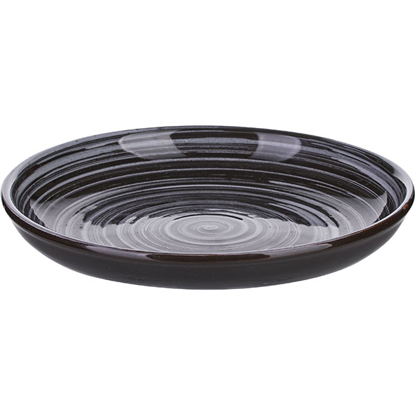 Тарелка «Маренго» мелкая для вторых блюд;керамика;D=18,H=3см;черный,белый