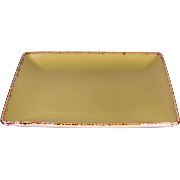 Блюдо «Террамеса Олива» квадратное;фарфор;,L=19,B=19см;олив.