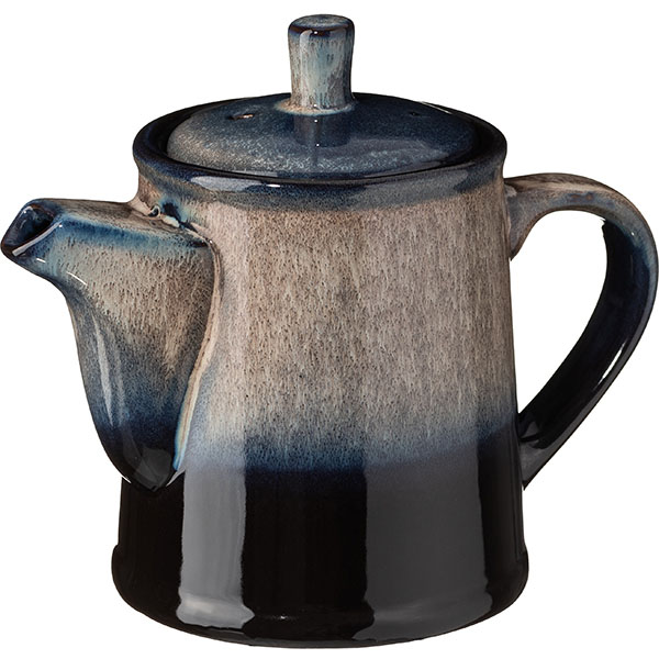 Чайник заварочный «Пати»;фарфор;0,5л;D=89,H=142,L=172мм;серый,синий