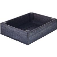 Ящик для подачи прямоугольный с бортом;дуб;,H=9,L=35,B=25см;черный дуб