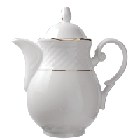 Кофейник «Афродита»;фарфор;300мл;D=45,H=130,L=120мм;белый,золотой