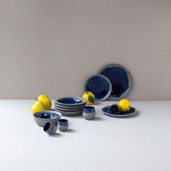 Тарелка «Нау»;керамика;D=28,5см;синий,серый