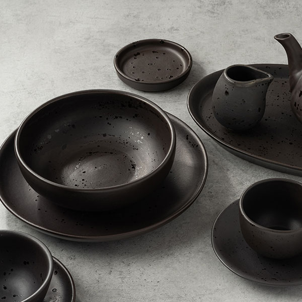 Тарелка «Оникс» плоская без полей;керамика;D=210,H=23мм;черный