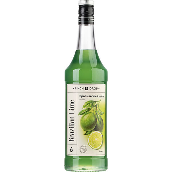 Сироп «Бразильский Лайм» Pinch&Drop;стекло;1л;D=85,H=330мм;зелен.