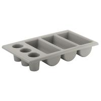 Органайзер для столовых приборов (3 отделения);полипроп.;,H=10,L=54,B=33см;серый