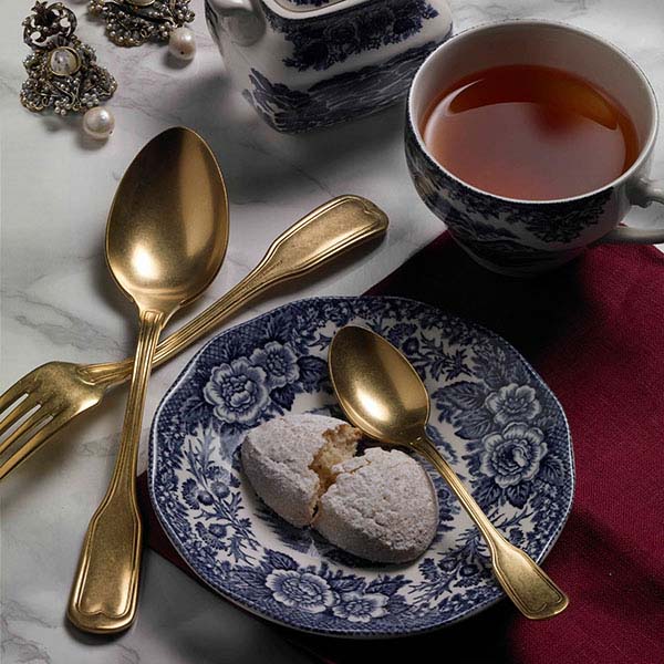 Вилка столовая «Витториале голд»;сталь нерж.;металлич.