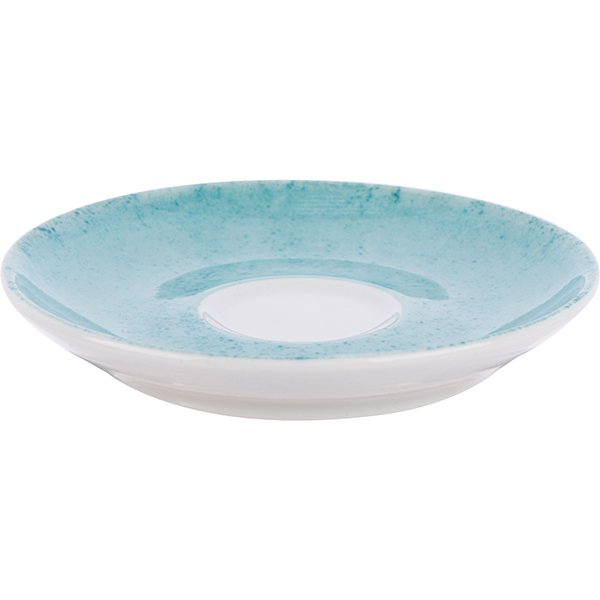 Блюдце «Аида» с декором;фарфор;D=12см;бирюз.