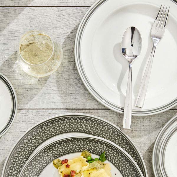 Тарелка «Бид Траффл Вош»;фарфор;D=20см;белый,серый