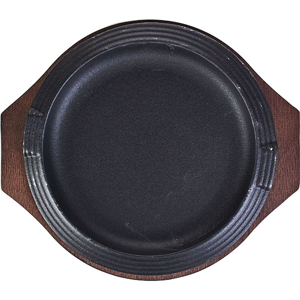 Сковорода для фахитос на подставке;чугун,дерево;D=16см