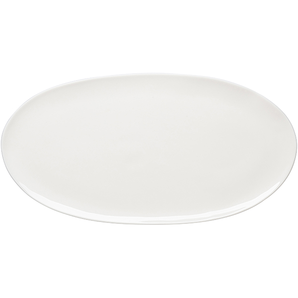 Блюдо «Афрос» овальное;кост.фарф.;,H=15,L=270,B=140мм;белый