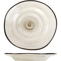 Блюдце «Пастораль»;фарфор;D=14/6см;серый