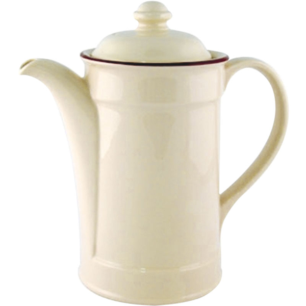 Кофейник «Кларет»;фарфор;0,86л;D=10,7,H=19,L=22,5см;бежев.,бордо