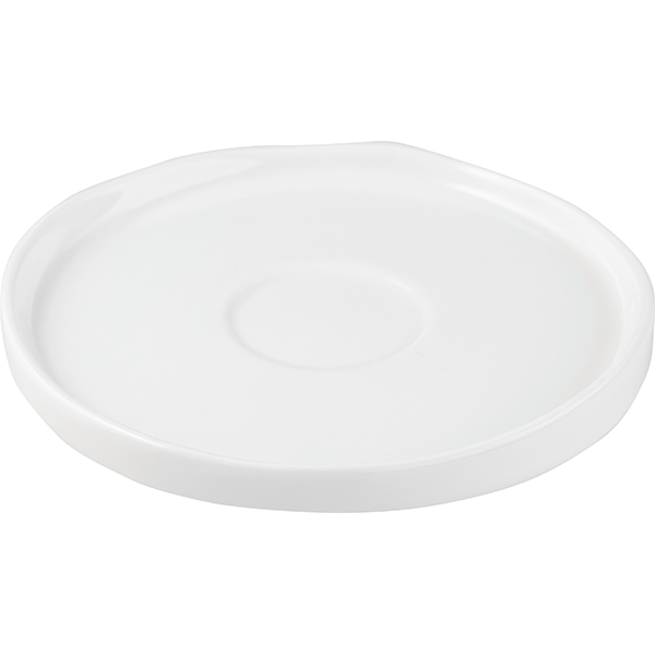 Блюдце «Эггшелл» с бортом;фарфор;D=115/35мм;белый