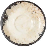 Блюдце «Валенсия Вега» для чайной чашки;фарфор;D=15см;кремов.,черный