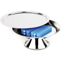 Поднос фуршетный на подставке с охладительным элементом, без крышки;сталь нерж.;D=38,H=24см;металлич