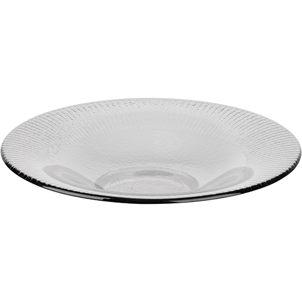 Тарелка глубокая «Виллоу»;стекло;D=28,5см;серый