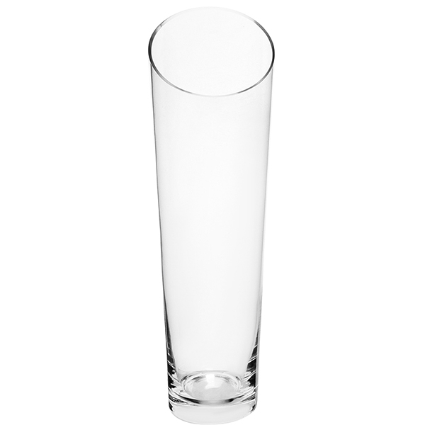 Ваза д/цветов косой срез;стекло;D=12,H=40см;прозр.