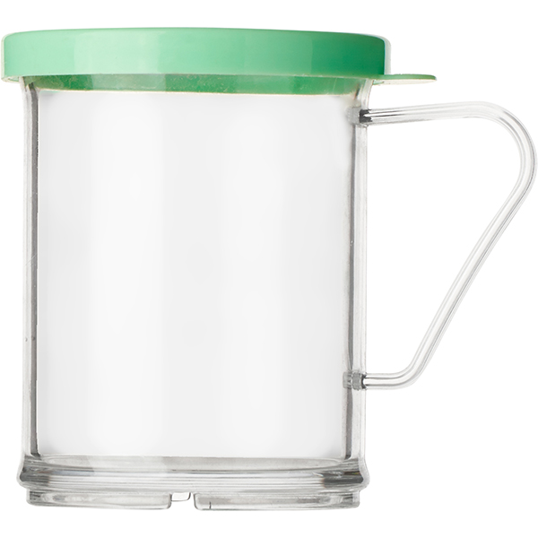 Емкость для приправ с отверстиями;поликарбонат;250мл;D=65,H=95мм;прозр.,зелен.