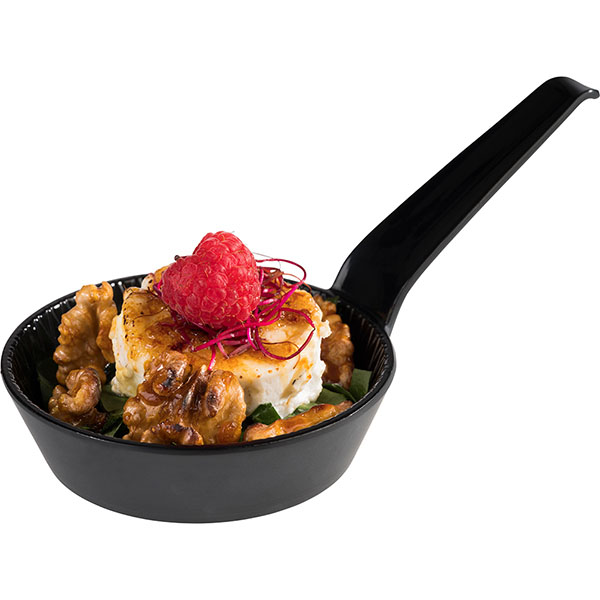 Соусник «Мини» с ручкой;пластик;70мл;D=85,H=25,L=115мм;черный,матовый