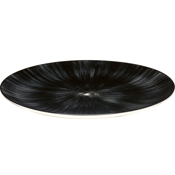 Тарелка «Де» №6;фарфор;D=28см;кремов.,черный