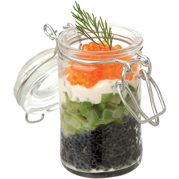 Банка для подачи с крышкой;стекло;60мл;D=4,H=8см;прозр.