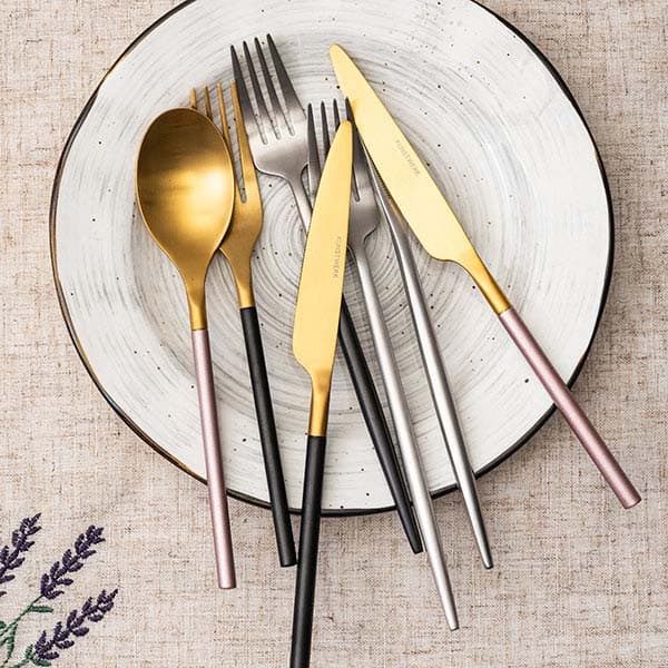 Нож столовый «Дистрикт Блэк Голд Мэтт»;сталь нерж.;,L=225,B=18мм;золотой,черный