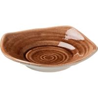 Тарелка «Маррон Реативо» квадратная;фарфор;,L=23,B=23см;коричнев.,бежев.