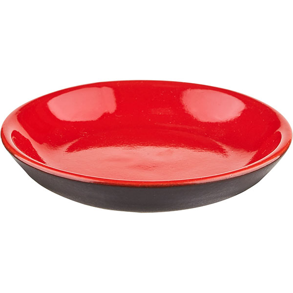 Тарелка «Кармин» без полей;керамика;D=10см;красный,черный