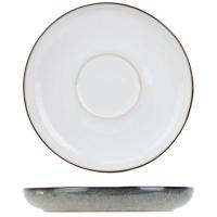 Блюдце «Сиель блан»;керамика;D=12,7см;белый,черный