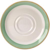 Блюдце «Рио Грин»;фарфор;D=118,H=15мм;белый,зелен.