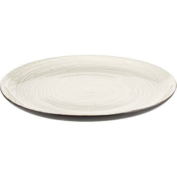 Тарелка «День и ночь» плоская без полей;керамика;D=27см;белый,черный