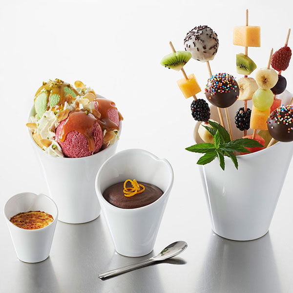 Салатник «Корнет»;фарфор;120мл;D=90,H=105мм;белый