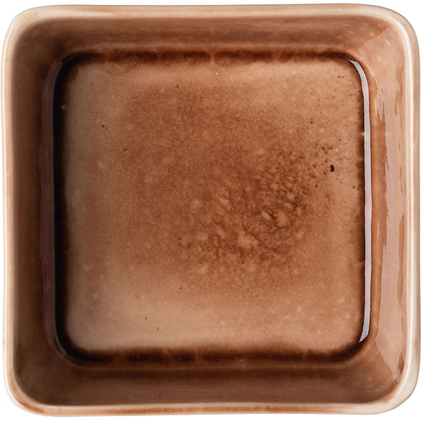 Салатник «Маррон Реативо» квадратный;фарфор;0,6л;,L=15,B=15см;коричнев.,бежев.