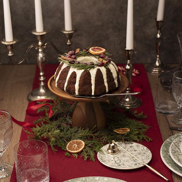 Подставка для торта «Акация»;дерево;D=24,H=16см;коричнев.