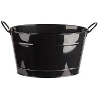 Ведро д/шампанс.на 4бут.;металл;13,8л;,H=22,7,L=40/32,B=27,5см;черный