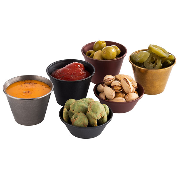 Соусник набор[6шт];сталь нерж.;40мл;D=60,H=25мм;бордо,матовый