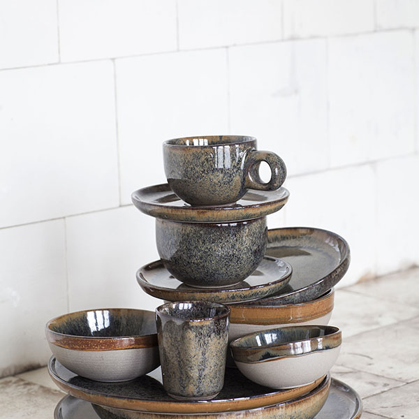 Блюдо «Серфис» глубокое;керамика;D=320,H=55мм;коричнев.