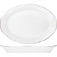 Блюдо «Голубка» овальное;фарфор;350мл;,L=33,B=23,5см;белый,золотой