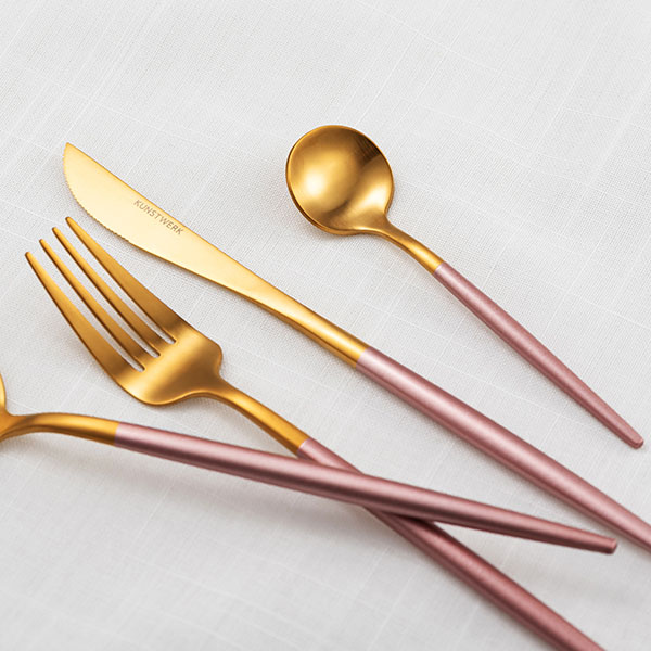 Нож столовый «Стил Пинк Голд Мэтт»;сталь нерж.;,L=223,B=15мм;золотой,розов.